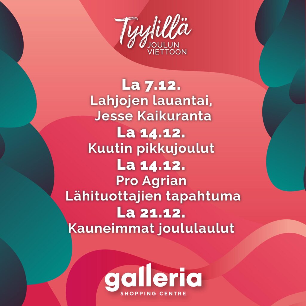 Tervetuloa Gallerian joulun ajan tapahtumiin!